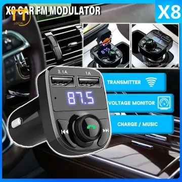 Shop Aikas X8a Dual Usb Car Charger Fm Transmitter Aux Modulator Bluetooth  Handsfree Car Kit Car Audio Mp3 Player with great discounts and prices  online - Jan 2024