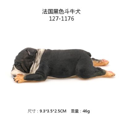 กาชาปอง โมเดลวัว โมเดลหมา โมเดลสุนัข texas longhorn โมเดลสัตว์ Model Dog Black Bulldog Figures Mini Miniature ของเล่น