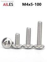 ◙∋◑ M4 Cross Recessed Truss Head Machine Screws 4mm x 5 45 50 90 100 Mushroom Big Flat Head Screw 304 Stainless Steel Philips Screw