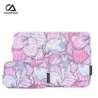 CanvasArtisan Petal Painting Laptop Bag Set Waterproof PU Leather Cover Sleeve Case for Macbook Air Pro M1 M2 11 12 13 14 15 inch with Mouse Charger Bag