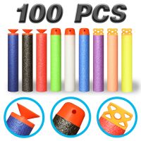 100Pcs Multicolor 7.2CM EVA Soft Hollow Hole Head Refill Darts Toy Gun Bullets for Nerf Series Blasters Kids Gifts HongC