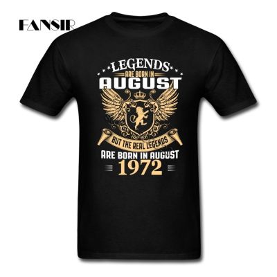 Shirt Mens Cotton Custom Legends Are Born In August 1972 Adult Clothing Mens Tshirt 100% cotton T-shirt