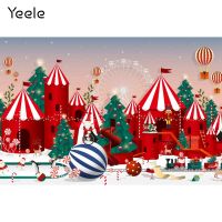 Yeele Christmas Circus Party Hot Air Balloon Winter Backdrop Photography Background Photo Studio Photophone Photozone Decoration