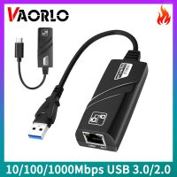 VAORLO 10/100/1000Mbps USB 3.0/2.0 Type-C 3.1เป็นกิกะบิตอีเธอร์เน็ต RJ45อะแดปเตอร์แลนการ์ดเน็ตเวิร์กสำหรับแมคพีซีแล็ปท็อป Windows 7 8 10