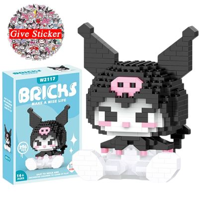 ❐✗ Anime Hello Kitty Building Block Model Assembled Toys Sanrio Figure Kuromi My Melody Childrens Puzzle Gift Desktop Decorations