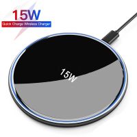 【 A Hot 】15W Fast Qi Wireless Charger Pad สำหรับ iPhone 11 8 X XS 12สำหรับ Samsung S20 S10 S9หมายเหตุ8 9 10 Wireless Charging Quick Induction