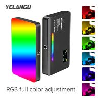 YELANGU ไฟ W140วิดีโอ LED RGB แสงกล้องสีแบบหรี่แสงได้เต็มที่2500-9000K ไฟลบเงาสดถ่ายภาพโคมไฟสตูดิโอ