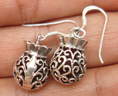 Thai design earrings sterling silver beautiful ลวดลายไทย น่ารักวงกลมลวดลายไทยตำหูเงินสเตอรลิงซิลเวอรสวยของฝากที่มีคุณค่า ของขวัญชาวต่างชาติชอบมาก