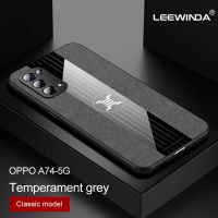 LEEWINDA เคสโทรศัพท์ OPPO A74 5G,สำหรับ OPPO A74 4G เคสสามต่อสู้ผ้ารูปแบบเกราะขอบนิ่มกันกระแทกฝาหลัง