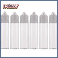 KANNERT 6Pcs พร้อมหมวกกันเด็ก Squeezable ว่างเปล่า 2oz คะ ตู้คอนเทนเนอร์จ่าย หยดขวดน้ำ ขวดหยดขวด ขวดพลาสติก60มล.