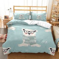 Cartoon Little Bear HD Print Bedding Set，King Size Bedding Set，girls Bed Double Bed Duvet Covers Pillowcase Bedding Set