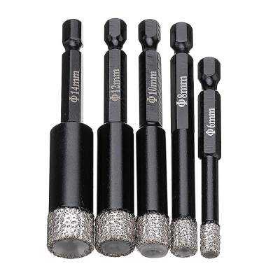 HH-DDPJ6/8/10/12/14mm Vaccum Brazed Diamond Dry Drill Bits Hole Saw Cutter For Granite Marble Ceramic Tile Glass New