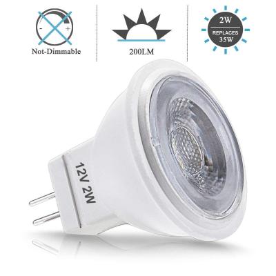 MR11 LED Light Bulbs 2W Lamp 35W Halogen Bulb Equivalent 3000K Warm White Spotlight 12V 200 Lumen Mini Recessed Lighting 6Pack