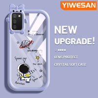 YIWESAN เคสโทรศัพท์ซิลิโคนนิ่มน้อยน่ารักลายการ์ตูน A04E A03 F02s A03s A02s ปลอกสำหรับ Samsung สุดสร้างสรรค์ทำจากซิลิโคนเนื้อนิ่มเคสกันกระแทกโปร่งใสทนทานต่อการตกหล่น