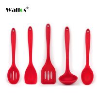 QTCF-Walfos Cooking Spatula Turner Spoonula Mixing Spoon Slotted Spoon Ladle 5pcs Kitchen Silicone Cooking Tools Kitchen Utensil Set