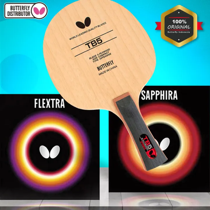Paket Bet Ping Pong Butterfly TB 5 / Sapphira / Flextra