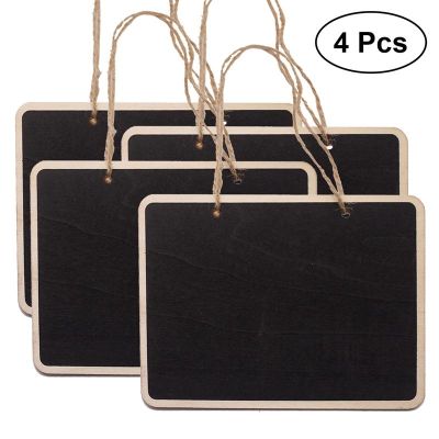 4PCS Mini Chalkboards Rectangular Hanging Blackboard Double Sided Chalkboard Wedding Party Table Number Place Tag Message Board