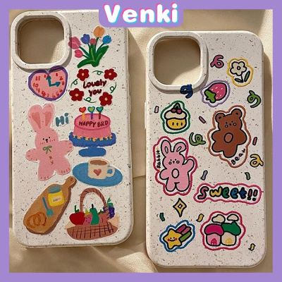 Venki - เข้ากันได้สำหรับ เคส iphone 11 เคสไอโฟน เคสไอโฟน11 เป็นมิตรกับสิ่งแวดล้อม Degradable Case Smooth Protective Wheat Shell Cute Bear Bunny Cake Compatible with iPhone 14 Pro max 13 Pro max 12 Pro Max 11 xr xs max 7 8