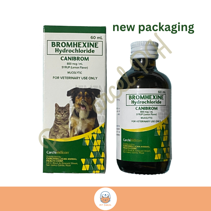 Canibrom Bromhexine (FREE SYRINGE) Mucolytic For Dogs And Cats 60ml ...