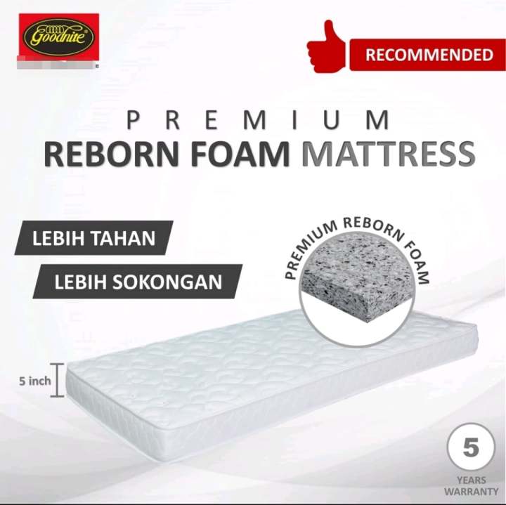 Goodnite Premium Quality Rebond Foam Firm Mattress 5inch Thickness Single Supersingle 单人人造胶床褥