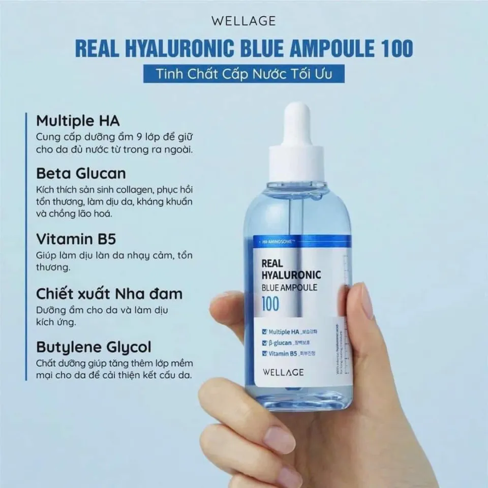 Serum Cấp Ẩm Wellage Real Hyaluronic Blue Ampoule 75ml | Lazada.vn