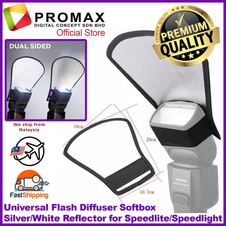 Universal 2 In 1 Multi Purpose Flash Diffuser Softbox Silver/White