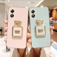 นิ่มแฟชั่นปลอก OPPO A78 5G น้ำหอมออกแบบที่วางเลนส์เคสป้องกัน Oppoa78 2023ซิลิโคน Glitter Electroplating โทรศัพท์มือถือกรณี