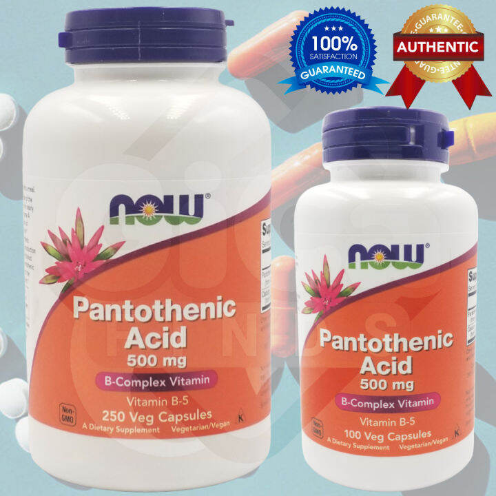 Now Foods Pantothenic Acid 500 mg 100 veg capsules or 250 veg capsules Lazada PH