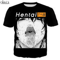 2023 newCLOOCL Hot Anime Ahegao เสื้อยืดลําลองสําหรับผู้ชายแขนสั้นพิมพ์ลาย 3d