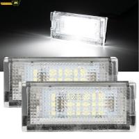 โคมไฟสีขาวเย็นไฟหมายเลขป้ายทะเบียนรถ18LED 12V รถแคนบัสไม่มีข้อผิดพลาดสำหรับ BMW 3ชุด E46 4D 1998-2003 5D ทัวร์1998-2005