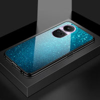 เคส PMP เคส Hp สำหรับ OPPO Reno10 Pro 5G Aurora Galaxy Space ดวงดาวบนท้องฟ้าไล่ระดับสีเคสฝาหลังกระจกเทมเปอร์กันกระแทก