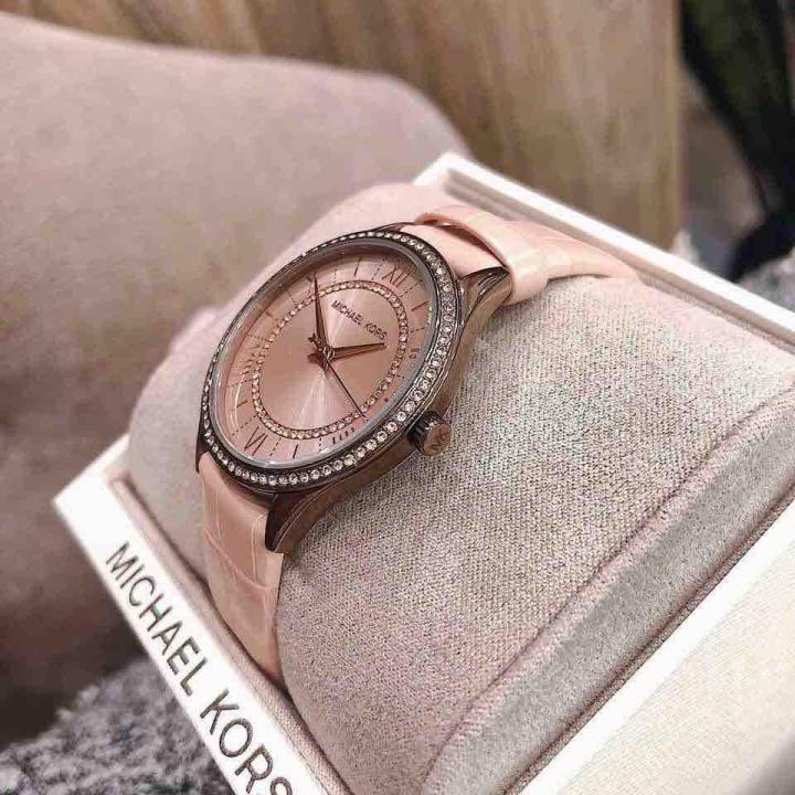 Amazoncom Michael Kors Womens Stainless Steel Quartz Watch with Leather  Strap Brown 18 Model MK2740  Clothing Shoes  Jewelry