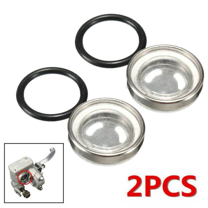 2pcs 18mm Brake Master Cylinder Sight Glass Len & Rubber Gasket For
