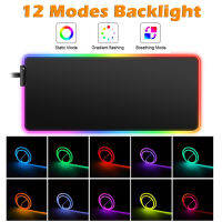 Nicront ZUOYA เม้าส์ LED Pad สีอาร์จีบีที่มีสีสันแสงขนาดใหญ่พรมพื้นผิวแผ่นรองเมาส์คอมพิวเตอร์แผ่นรองปูโต๊ะสำหรับเกม