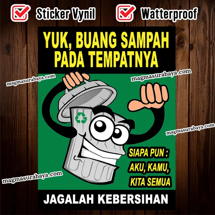 Stiker Buanglah Sampah Pada Tempatnya - Jagalah Kebersihan | Lazada ...