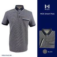 POLO MOS มีกระเป๋า แบบใหม่ สุดพิเศษมาแล้ว เสื้อโปโลคอตตอนผสม ผ้านุ่มที่มีลวดลายสวยงาม MMB-0542Z ดำ ม่วง กรม