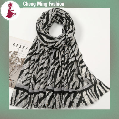 Cheng Ming ผ้าพันคอฝ้ายลินินการพิมพ์ที่ทันสมัยผ้าพันคอขนาดใหญ่แฟชั่นสำหรับผู้หญิง,ผ้าพันคออุ่นม่านบังแดดและกันลม