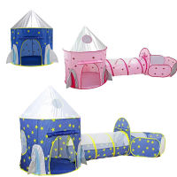 3 In 1 Tent Child Tunnel Spaceship House Play Toys Foldable Children Crawling Portable Ocean Pool Little Houses for Girls &amp; Boys