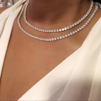 New arrived Hip Hop Iced Out sparking bling 5A cz Tennis Choker Necklaces For Women Luxury Dainty wedding jewelry gifts 15" 16"