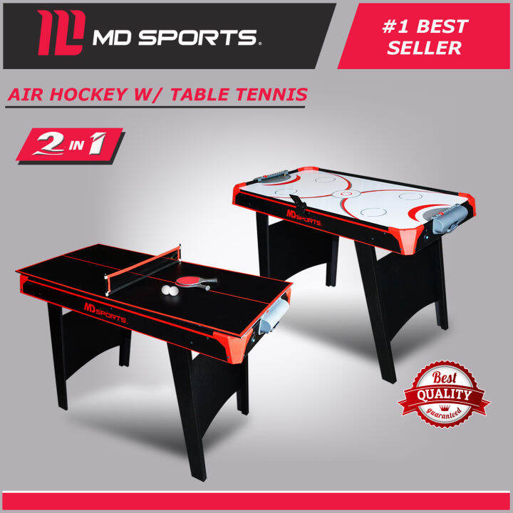 Air Hockey Table with Table Tennis Top Perfect for Family Game Room, Play 2in1 For Adult
