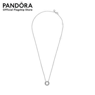 Pandora Logo Pavé Circle Collier Necklace