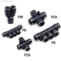 卍 PW PZA PK Pneumatic Connector4 6 8mm 10mm 12mm 16mm OD Plastic Fitting Connector Pipe Air Quick Connector Push on Hose Connector