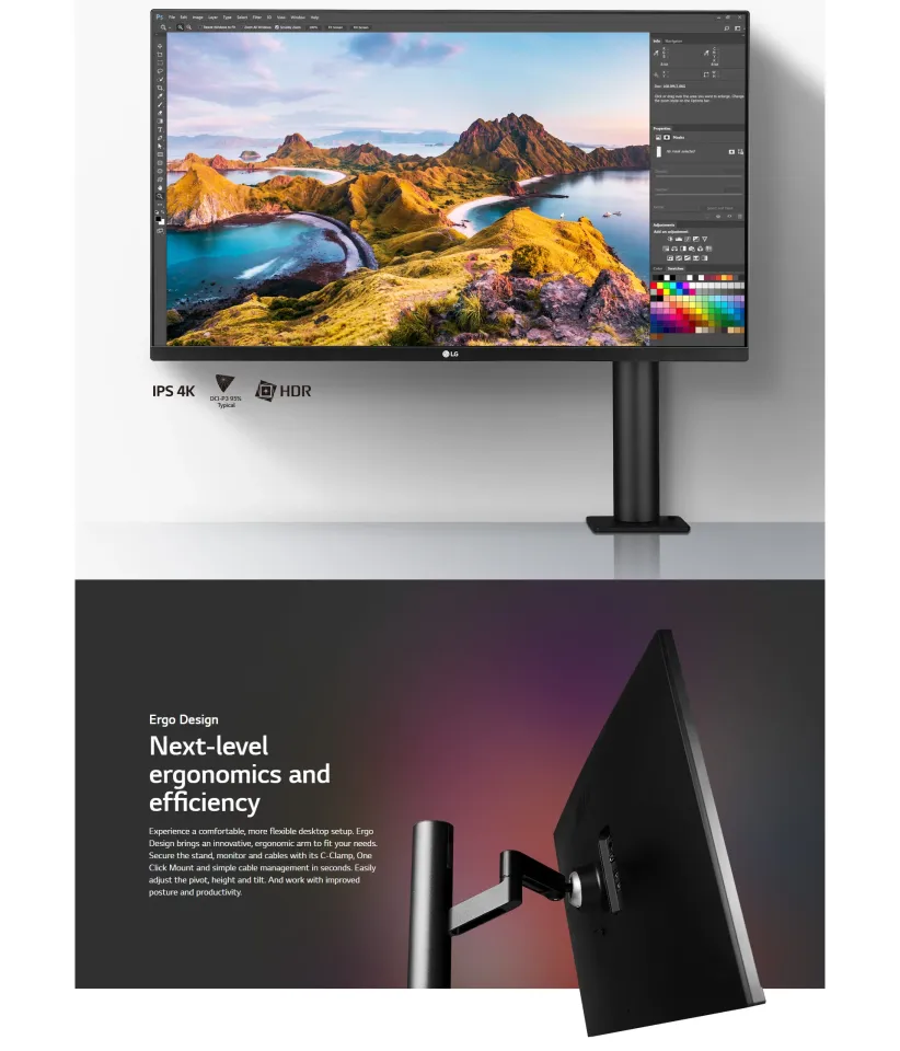 LG's new Ultrafine Ergo 4K monitor can be swivelled, tilted and