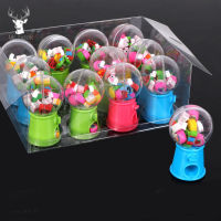 12pcsbox Mini Twisted Egg Cute Fruit Animal Shaped Rubber Eraser Candy Machine Kawaii School Stationery Students Gifts
