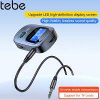 Tebe Bluetooth 5.3 Audio Receiver Transmitter อะแดปเตอร์เพลงสเตอริโอไร้สายรองรับการ์ด TF เล่นกับหน้าจอ LCD สําหรับทีวี รถ