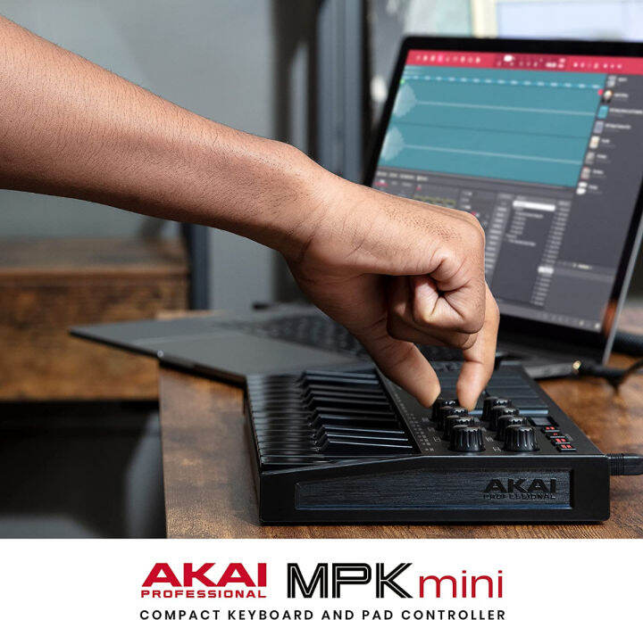 akai-professional-mpk-mini-mk3-25-key-usb-midi-keyboard-controller-with-8-backlit-drum-pads-8-knobs-and-music-production-software-included-black