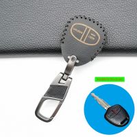 ℗ Top Layer Leather for Mitsubishi Colt Lancer Outlander Grandis Pajero Sport Car Key Chain 2 Buttons Remote Car Key Cover Case