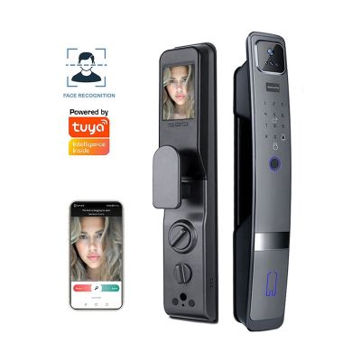 【YF】 WiFi Tuya 3D Face Recognition Smart Door Lock with Camera Cerradura Biometric Fingerprint Fully Automatic Security
