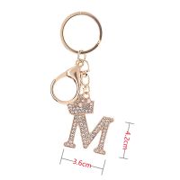 【VV】 Luxury 26 Metal Keyring Fashion Rhinestone Initial Keychain Pendant Charms Accessories Birthday GiftsTH