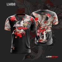 Xzx180305 2023 tshirt-lubok Malay black (LMB. 8) 3D T shape size xxs-6xl